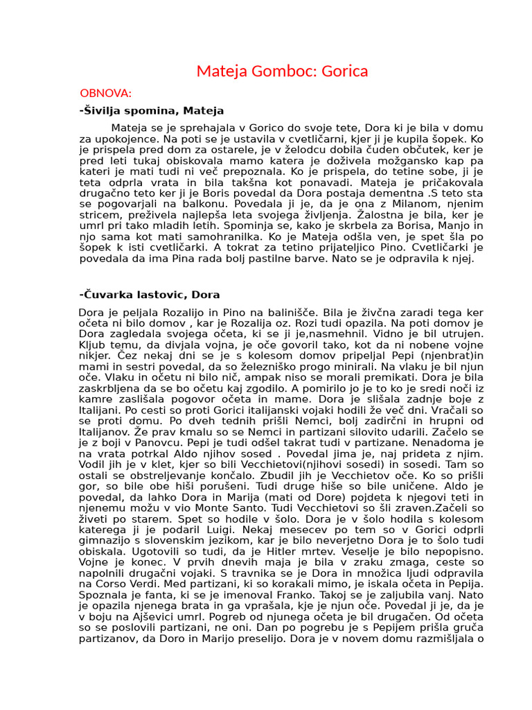 Popravljena Obnova Knjige Gorica | PDF