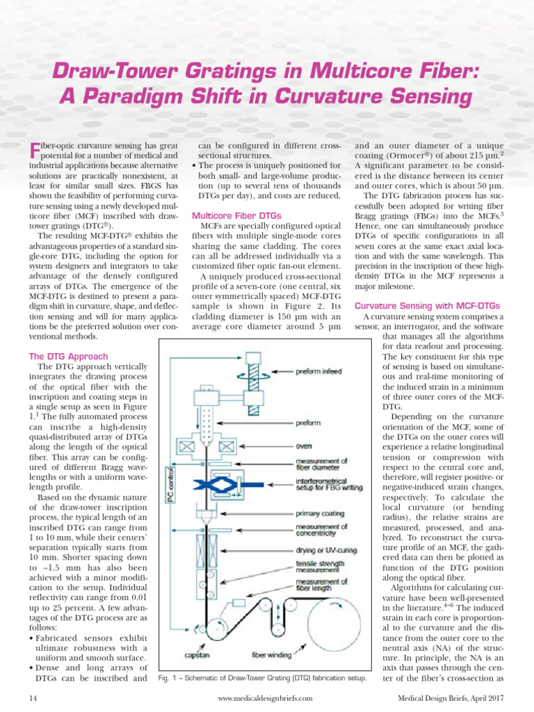 Multicore Fiber DTGs for Curvature Sensing | PDF | Optical Fiber ...