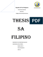 Mga halimbawa ng thesis sa asignaturang filipino