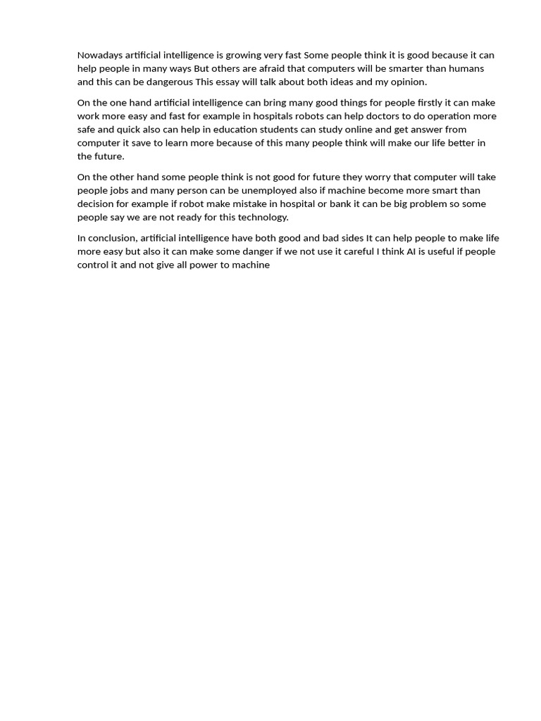 Pros and Cons of Artificial Intelligence | PDF