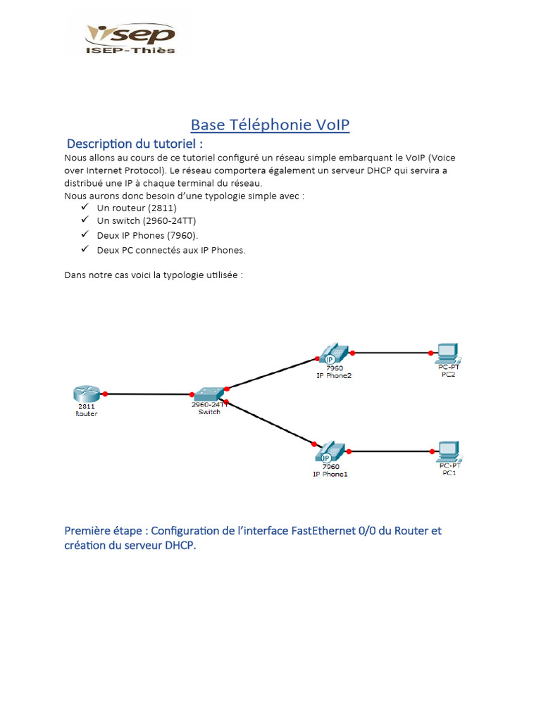 Configuration VoIP et DHCP Réseau Simple | PDF | Adresse IP | Voix sur IP