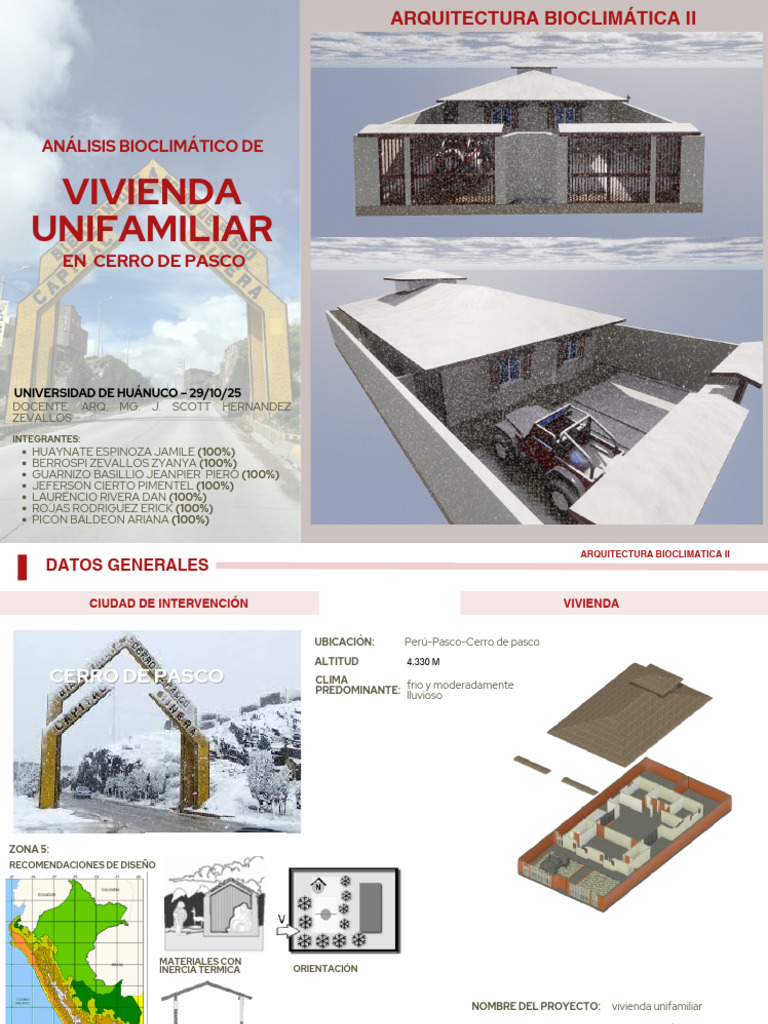 Análisis Bioclimático de Vivienda Unifamiliar en Cerro de Pasco | PDF ...