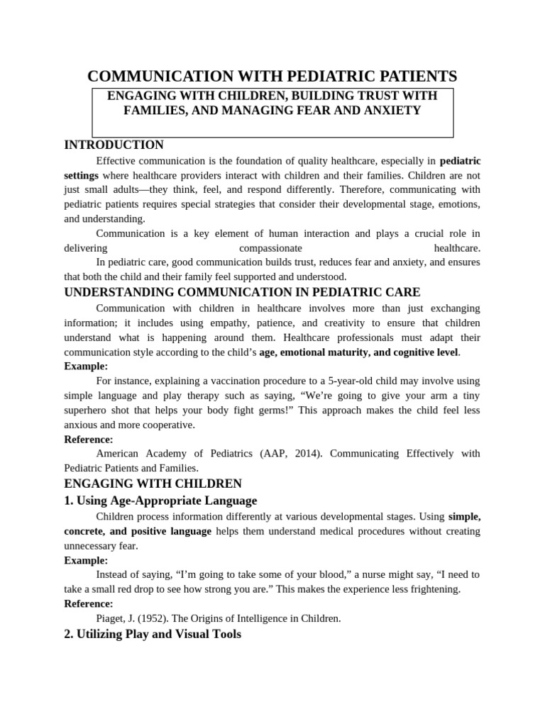 Pediatric Patient Communication Strategies | PDF | Communication ...