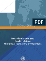 Nutrition Labels and Health Claims