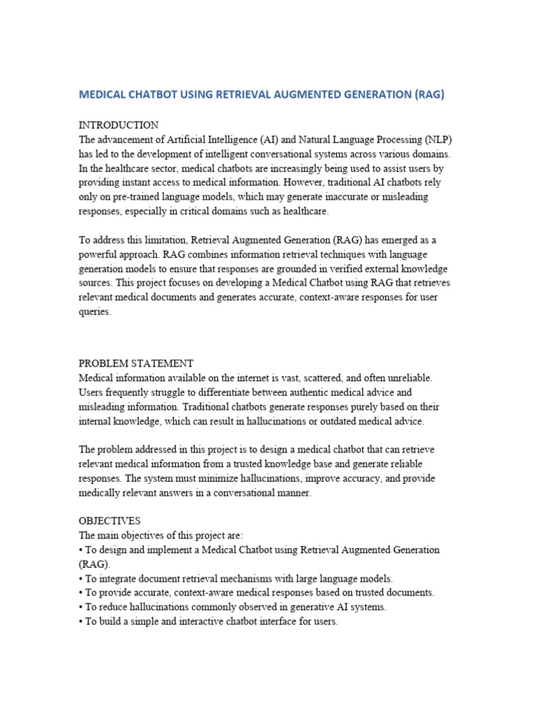 Medical Chatbot with RAG Technology | PDF | Computing | Information Science