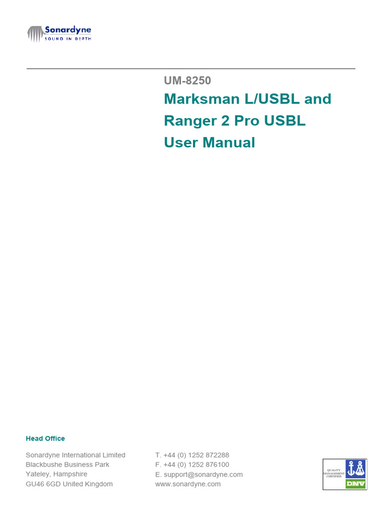 Marksman L/USBL & Ranger 2 Pro Manual | PDF | Computing