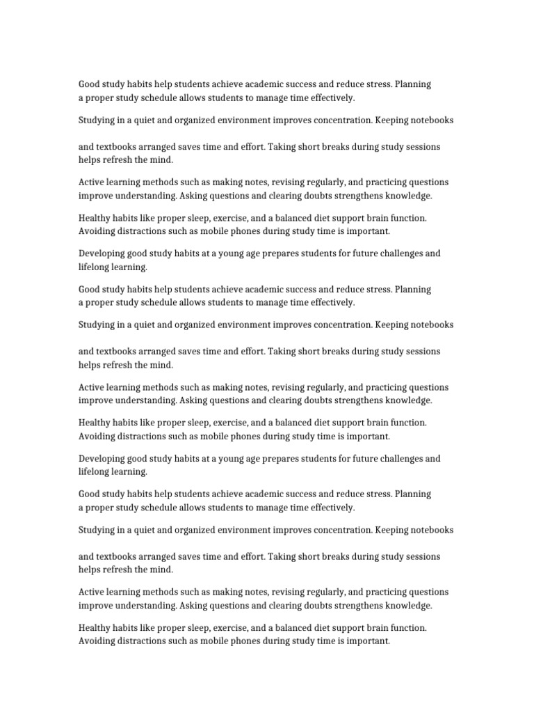 Effective Study Habits for Student Success | PDF | Sleep | Learning