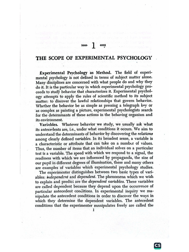Experimental Psychology CH - 01-2 | PDF
