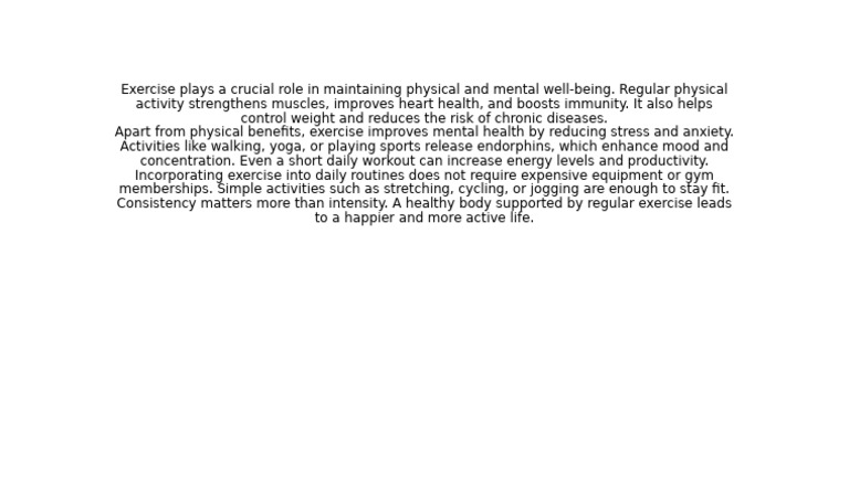 Benefits of Regular Exercise for Health | PDF