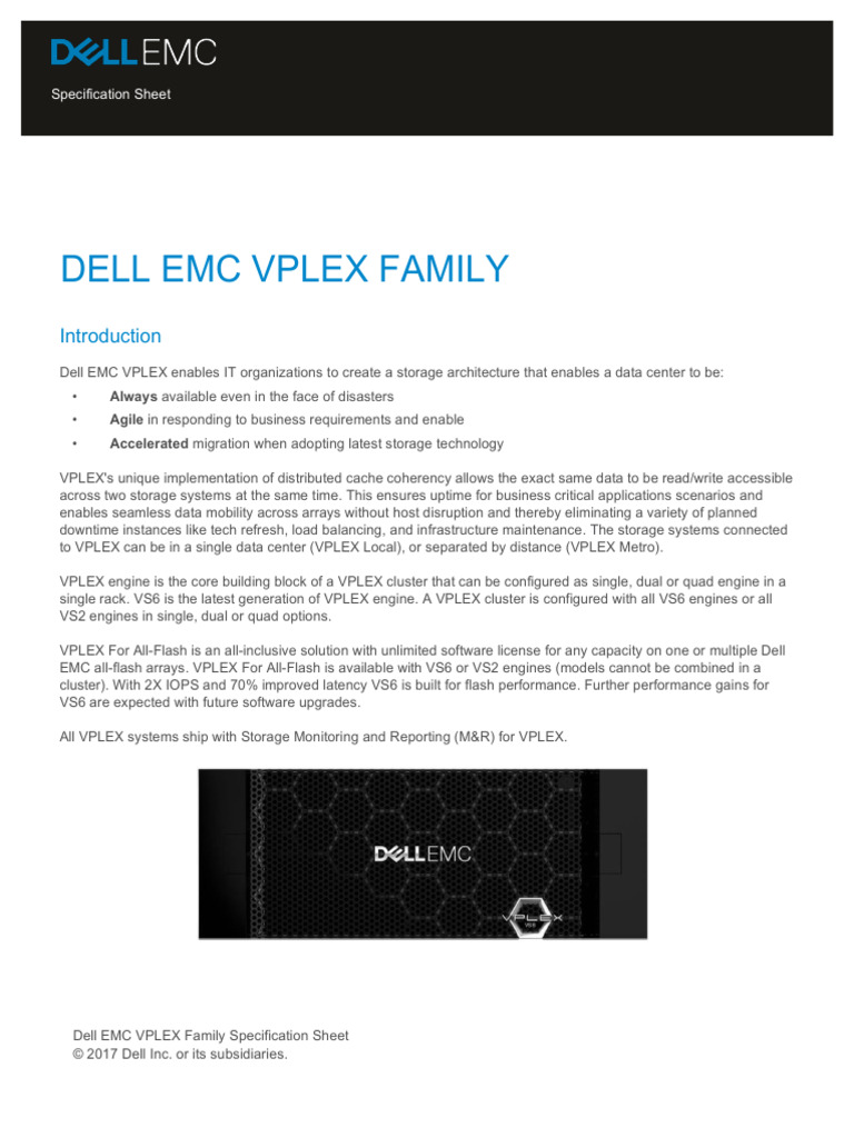 Dell EMC VPLEX Family Overview | PDF | Network Switch | Alternating Current