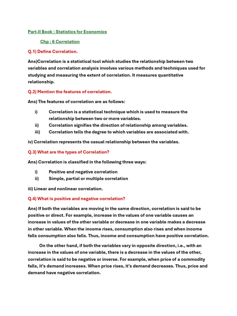 Understanding Correlation in Statistics | PDF