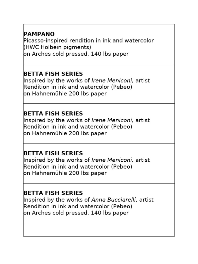 Ink and Watercolor Fish Art Series | PDF
