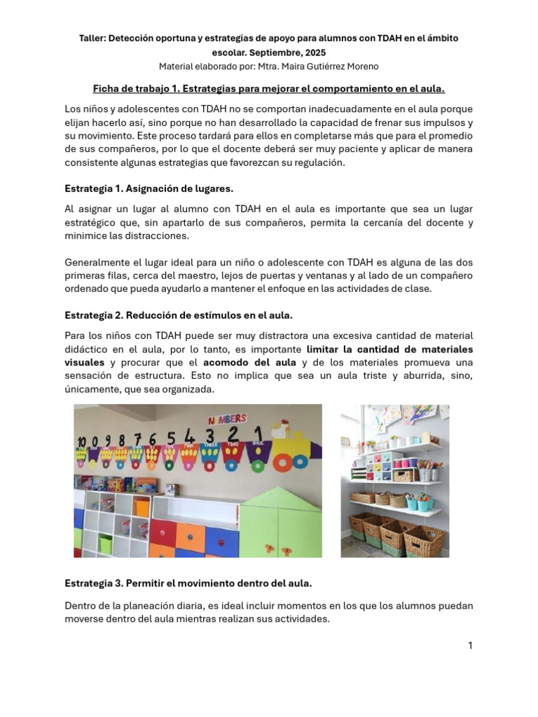 Estrategias para Alumnos con TDAH | PDF | Las emociones ...