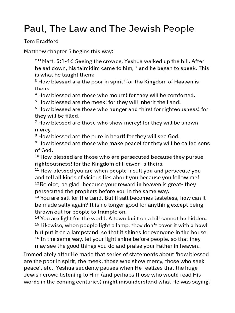 Understanding Paul and Jewish Law | PDF | Paul The Apostle | Jesus