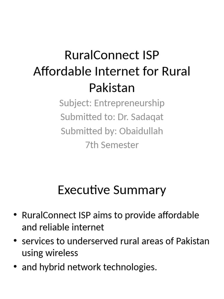RuralConnect ISP Business Plan | PDF