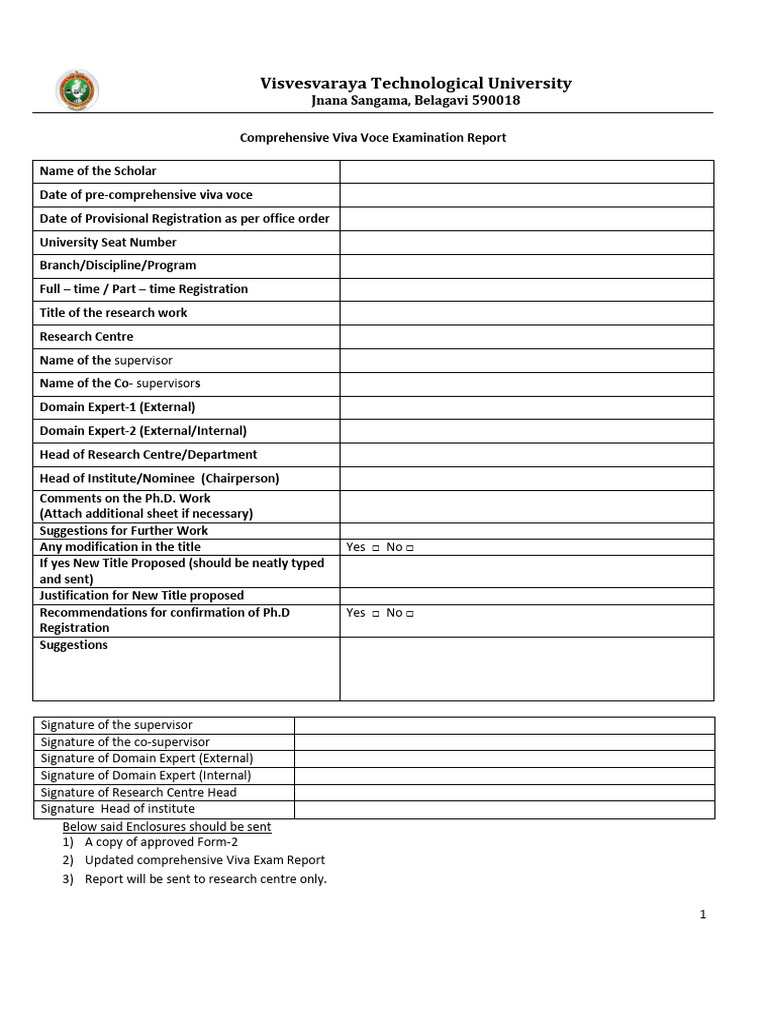 PhD Comprehensive Viva Voce Report | PDF