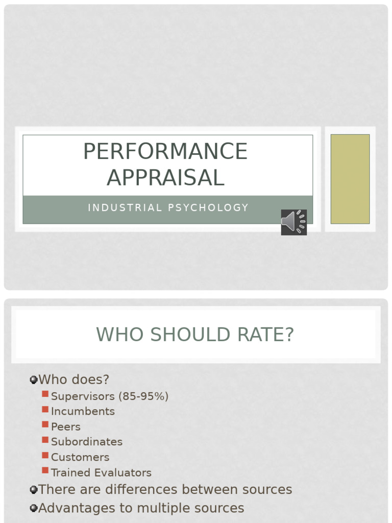 Industrial Psychology: Performance Appraisal Insights | PDF ...
