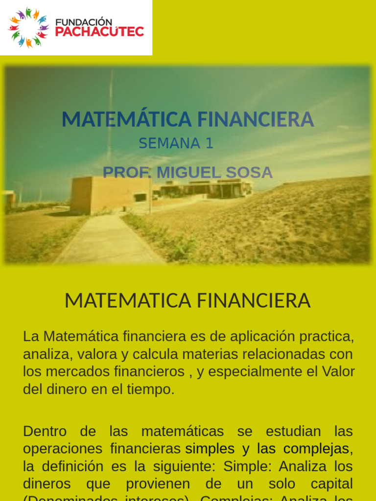 Introducción a la Matemática Financiera | PDF | Bancos | Dinero