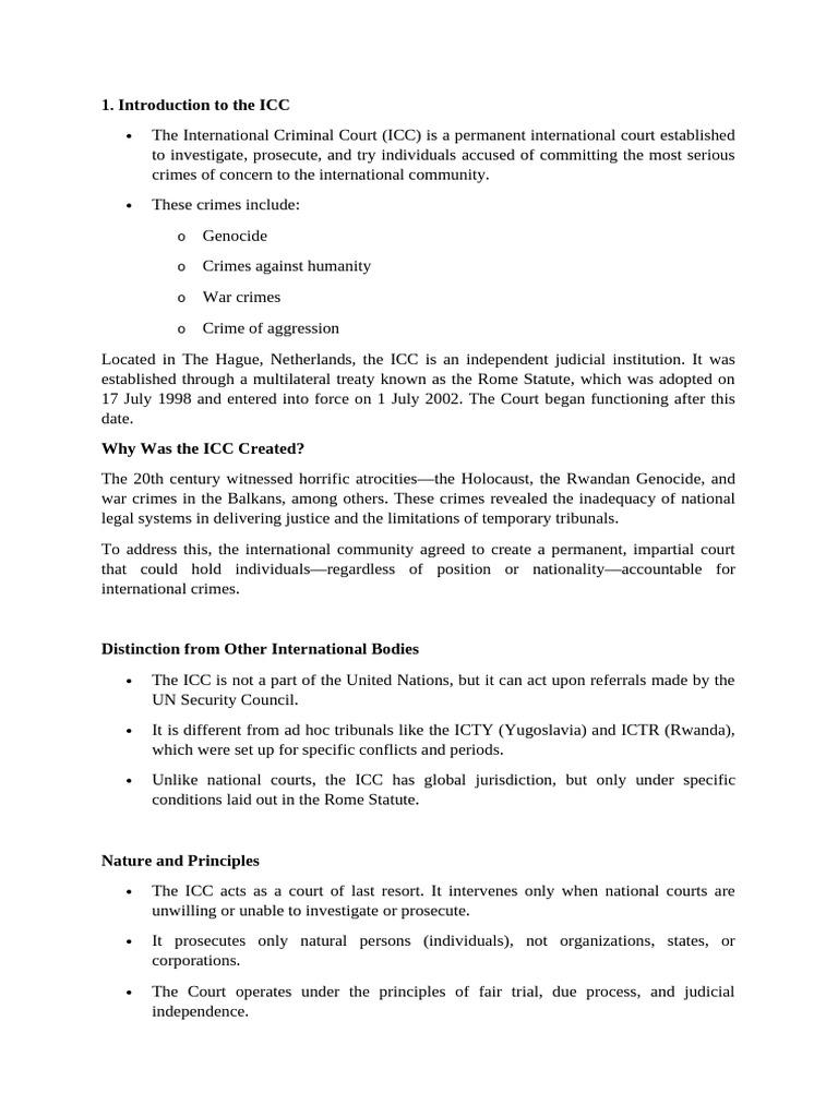 ICC | PDF | International Criminal Court | International Criminal Law