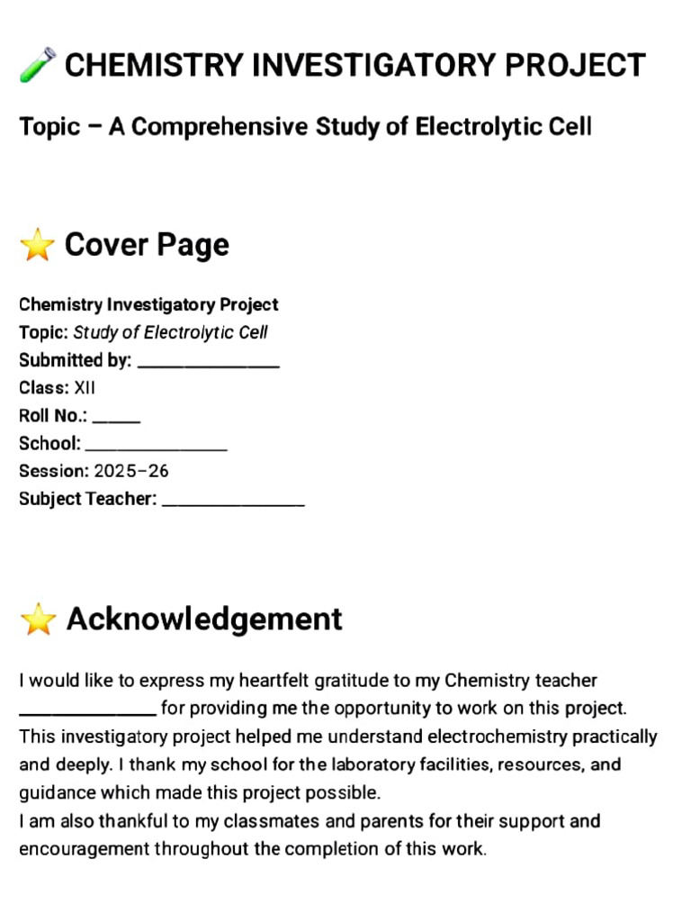 Chemistry Project File | PDF