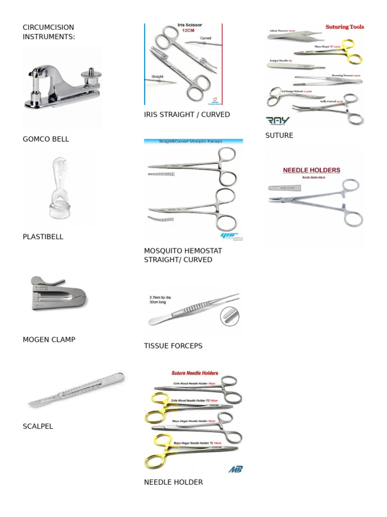 Circumcision Instruments Overview | PDF