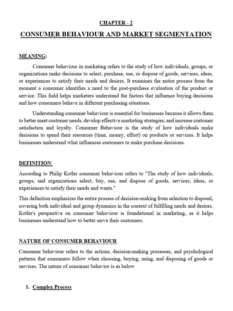 Understanding Consumer Behavior in Marketing | PDF | Consumer Behaviour ...