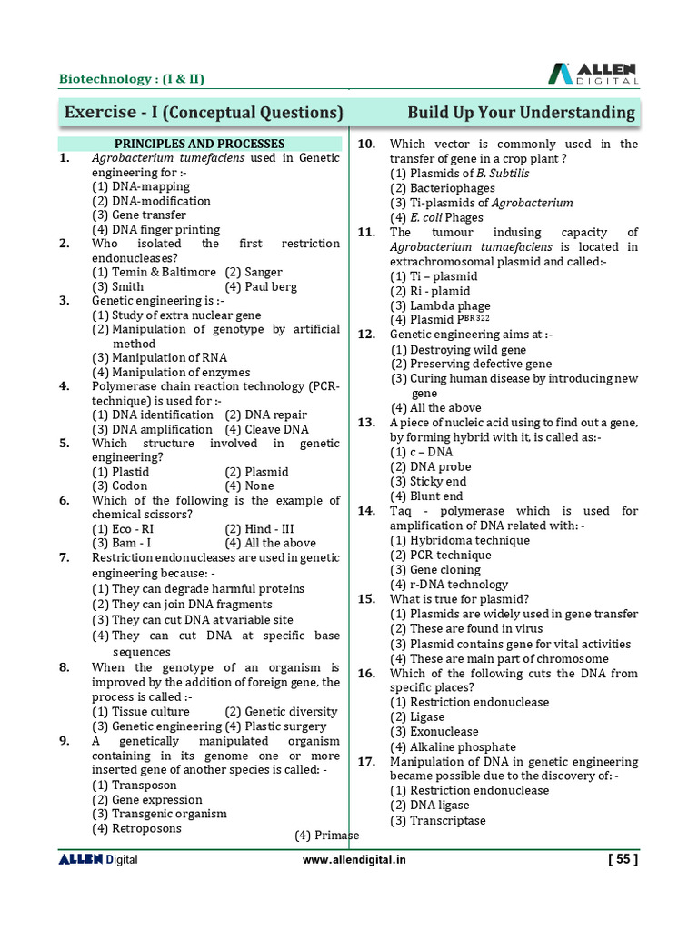 Genetic Engineering Principles and Techniques | PDF | Molecular Cloning ...