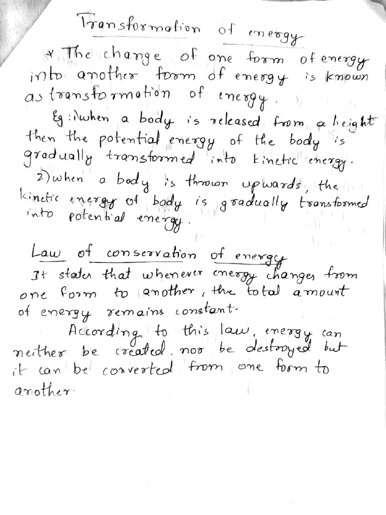 Energy Transformation and Power Basics | PDF