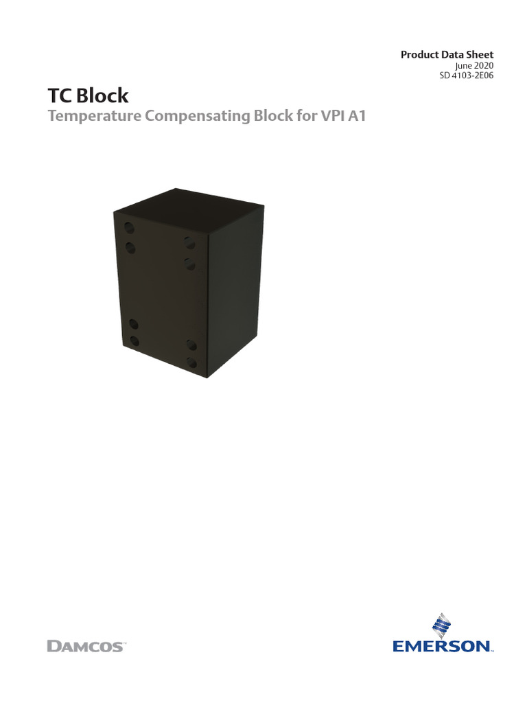 Product Data Sheet Damcos Tc Block en 60526 | PDF | Valve | Mechanical ...