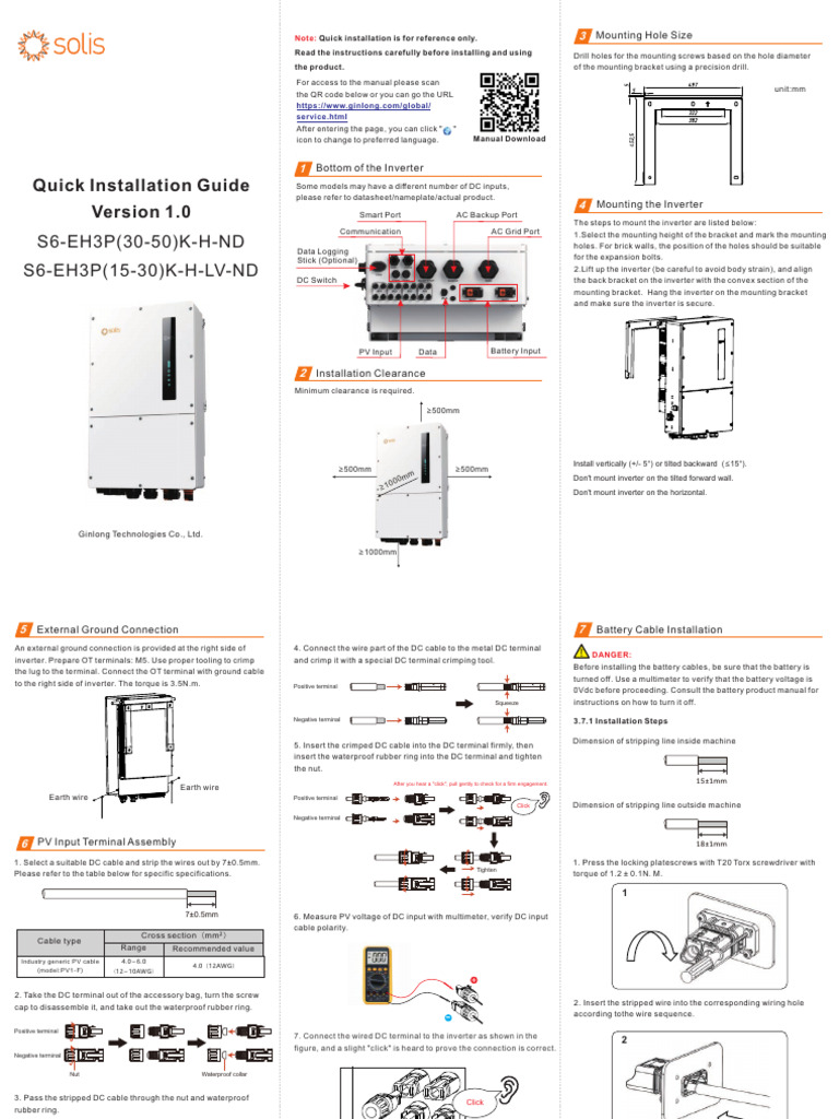 S6-EH3P Inverter Quick Install Guide | PDF | Power Inverter ...