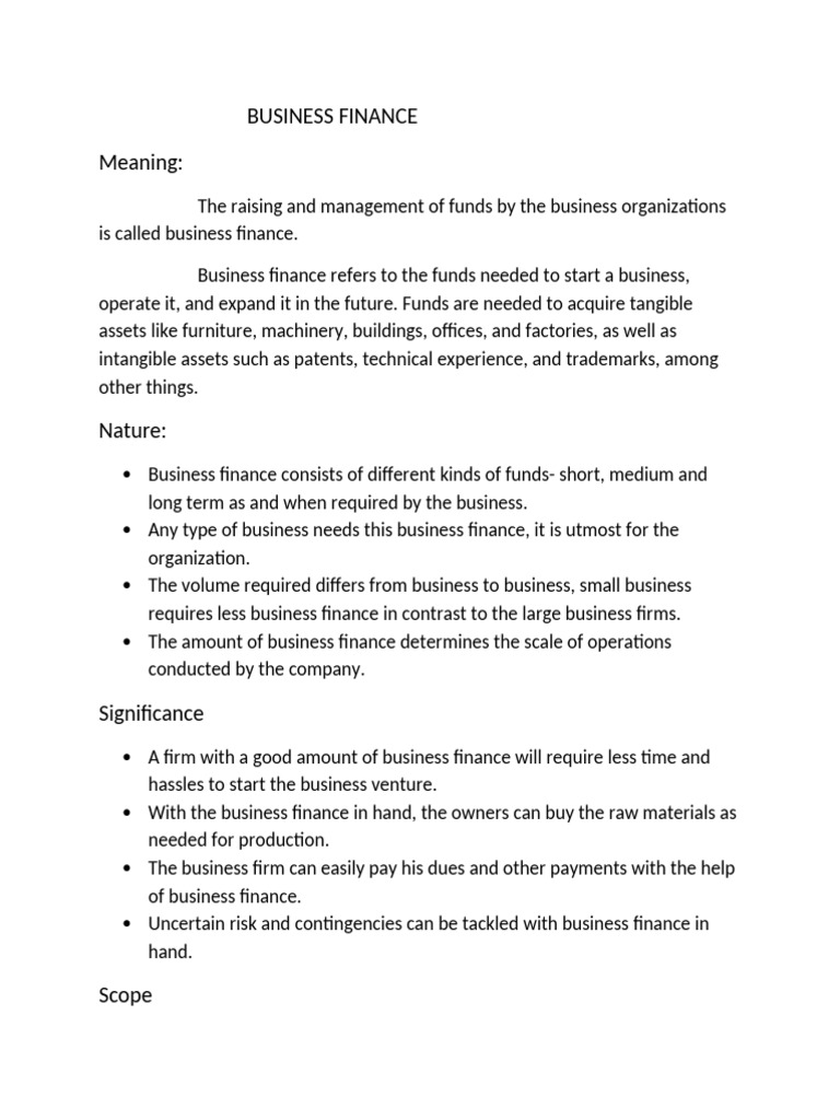 Understanding Business Finance Essentials | PDF