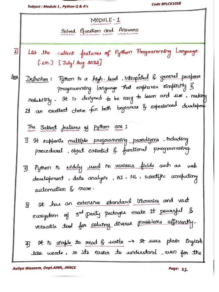 Q and A - module 1 | PDF