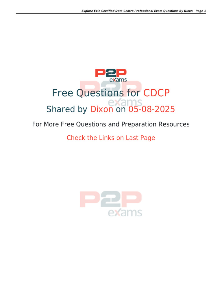 CDCP Exam Questions and Answers Guide | PDF | Data Center | Multiple Choice