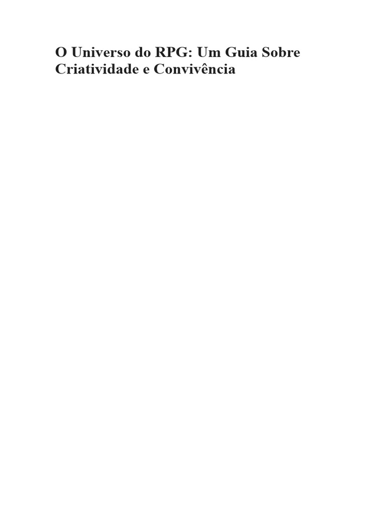 Guia Prático de RPG: Criatividade e Convivência | PDF | Jogos de RPG