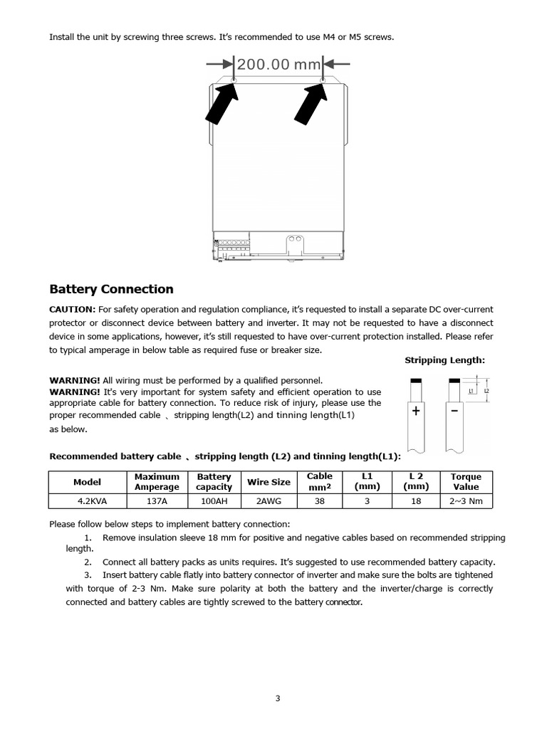 Inverter Battery Connection Guide | PDF | Power Inverter | Electrical ...