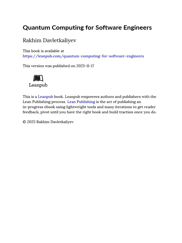 Quantum Computing for Software Engineers | PDF | Quantum Computing ...