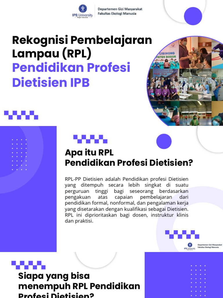 RPL Pendidikan Profesi Dietisien IPB | PDF