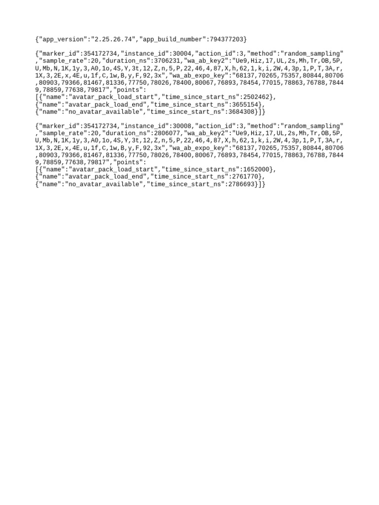 App Version 2.25.26.74 Data Log | PDF