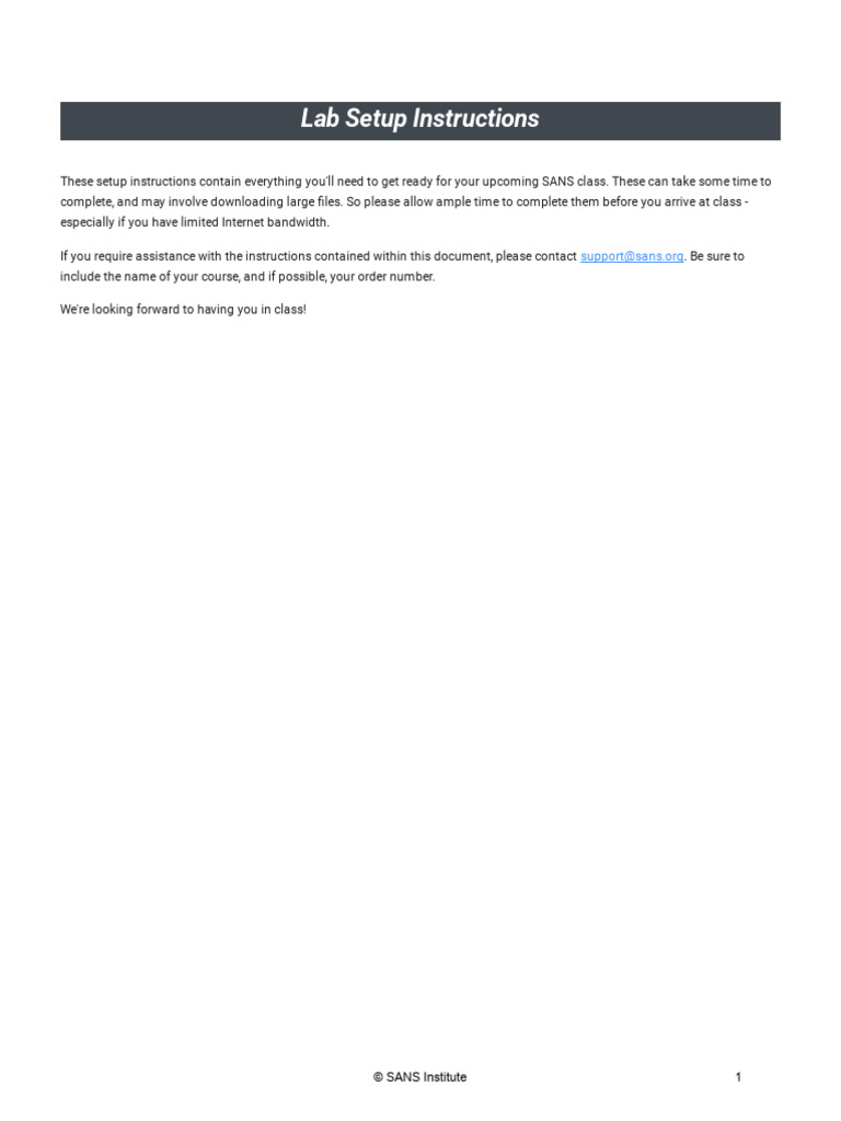 SANS FOR508 Lab Setup Guide | PDF | Virtual Machine | Computer Keyboard
