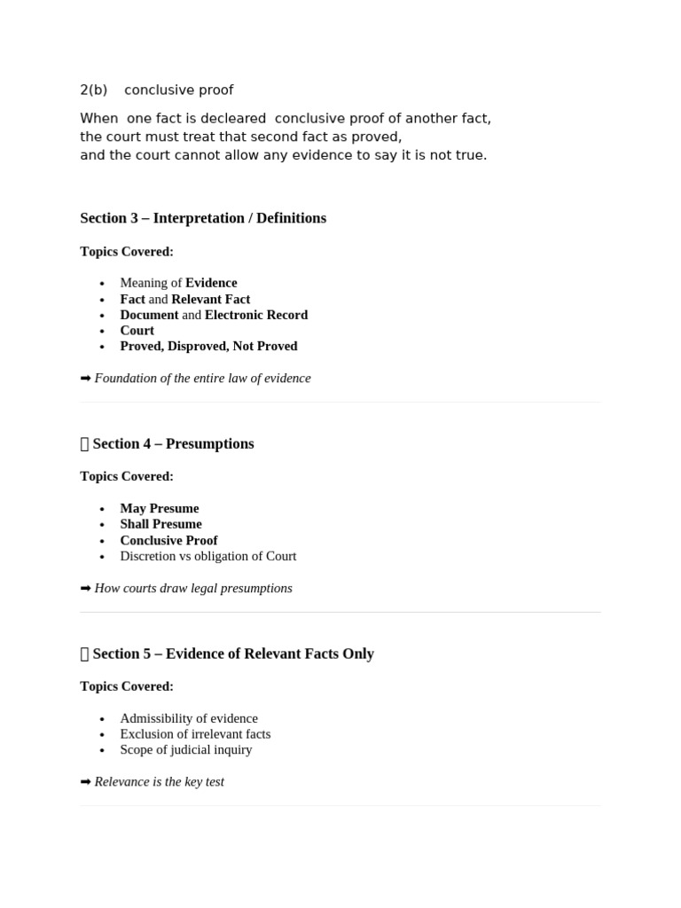 Understanding Conclusive Proof in Law | PDF
