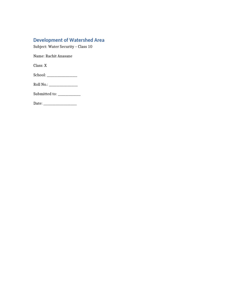 Watershed Area Development Guide | PDF | Drainage Basin | Erosion