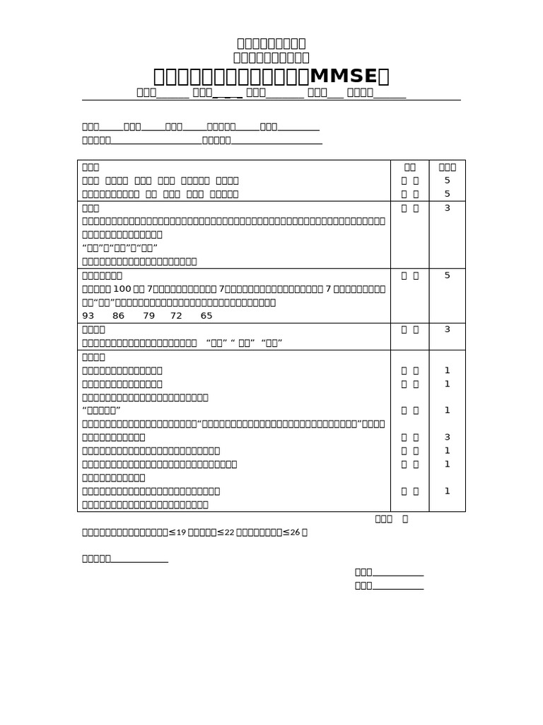 MMSE（双面打印） | PDF