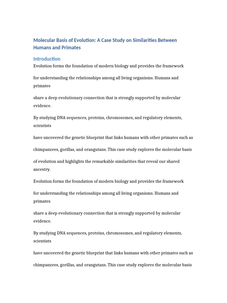 Molecular Basis of Evolution 10 Page Project | PDF | Conserved Sequence ...
