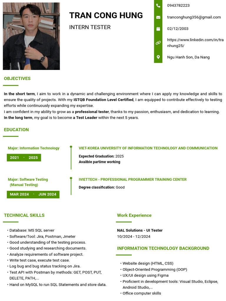 ISTQB Certified Intern Tester Resume | PDF | Object Oriented ...