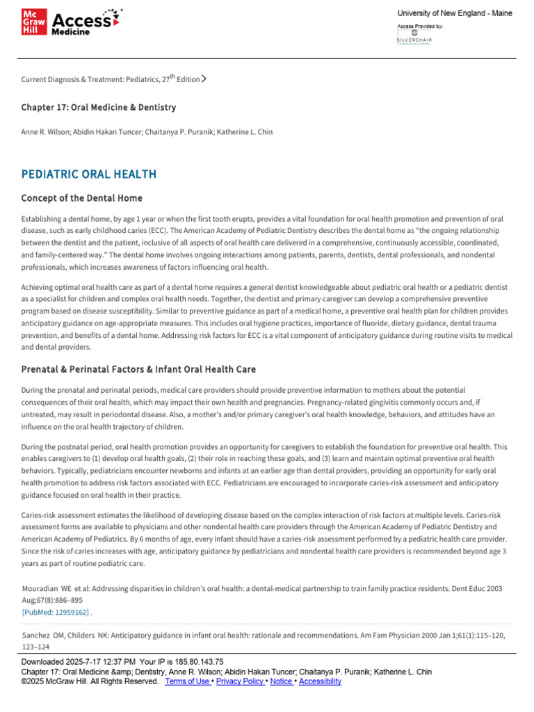 Chapter 17 - Oral Medicine & Amp Dentistry | PDF | Human Tooth | Oral ...