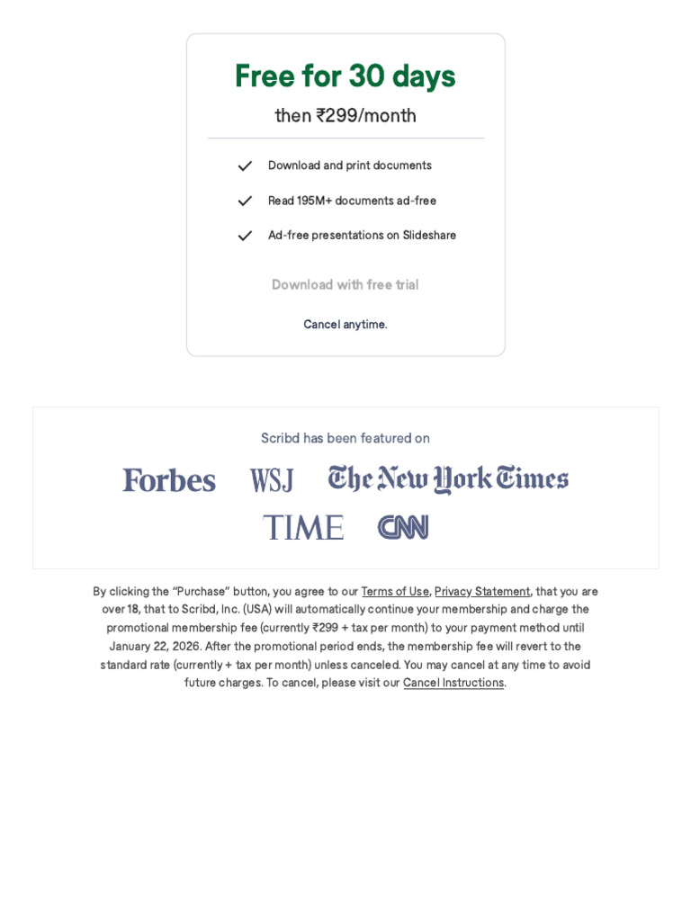 Scribd Membership Terms and Pricing | PDF
