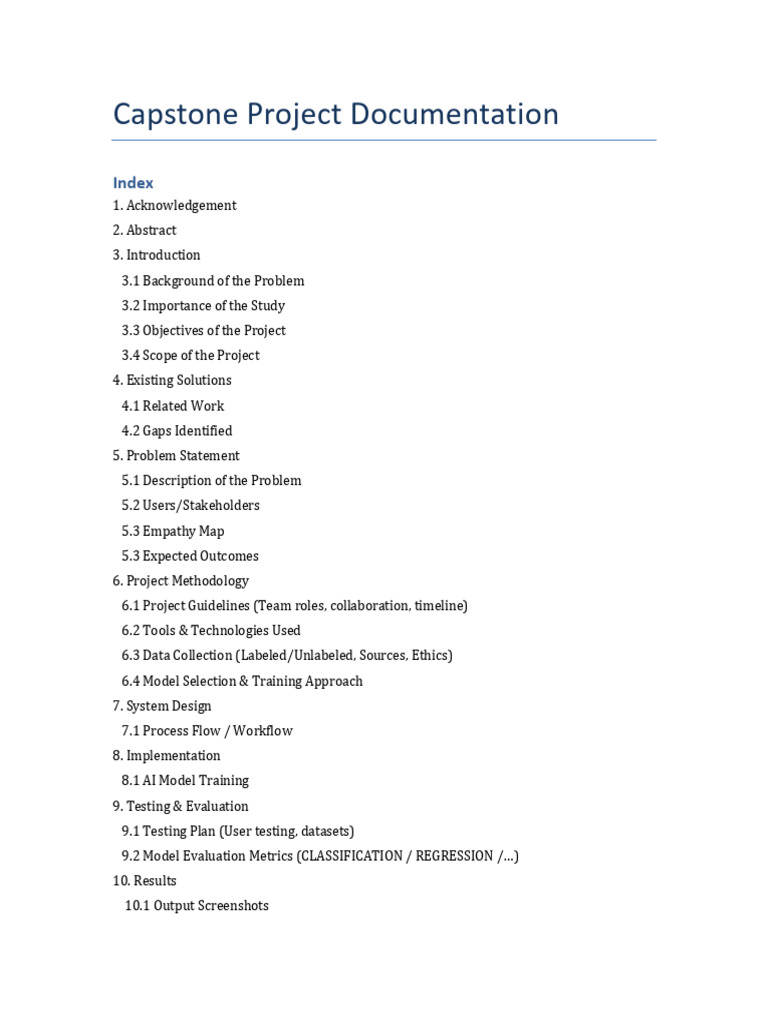 Capstone Project Documentation Guide | PDF | Artificial Intelligence ...