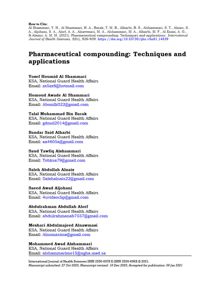 Pharmaceutical Compounding Techniques Guide | PDF | Pharmacy | Topical ...
