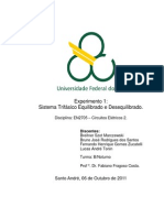 Relatório - Exp1 - Sistema Trifásico Equilibrado e Desequilibrado - Circuitos Elétricos 2 - Trim3.3