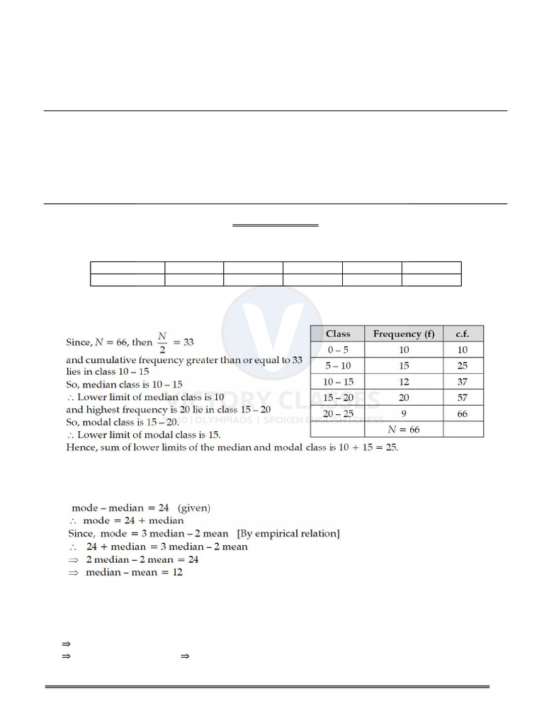 Class X Statistics Exam Solutions | PDF | Obesity